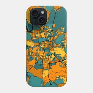 Dortmund Map Pattern in Orange & Teal Phone Case