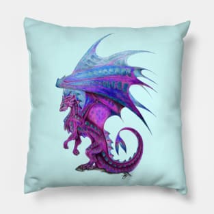 Colorful Pink and Purple Dragon Pillow