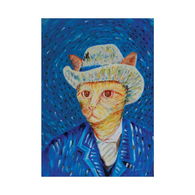 Klimt portrait with grey felt hat by Varutchai