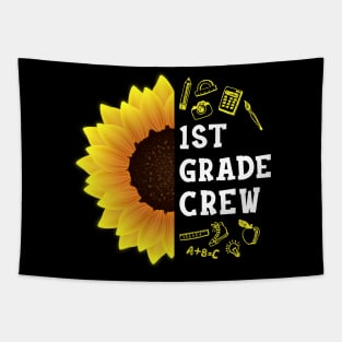 First grade Crew Shirt First Day Preschool Back to School Sunflower Gift Tapestry