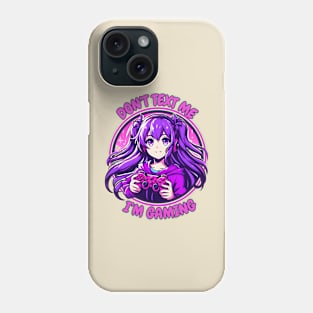 Purple anime girl gamer Phone Case