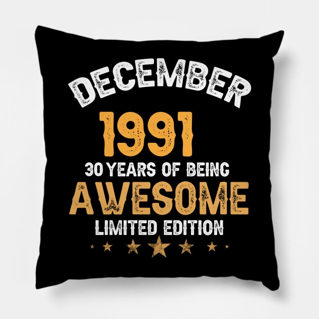 December 1991 30 years of being awesome limited edition Pillow by yalp.play