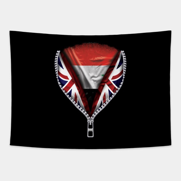 Syrian Flag  Syria Flag zipped British Flag - Gift for Syrian From Syria Tapestry by Country Flags