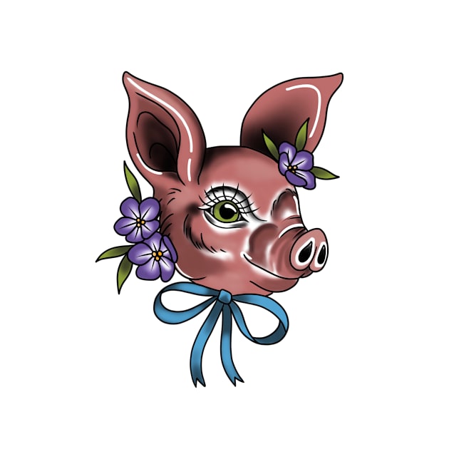 Pig with ribbon by NicoleHarvey