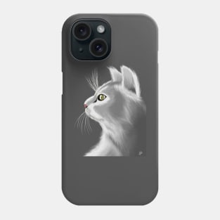 Gray Cat - Transparent Background Phone Case