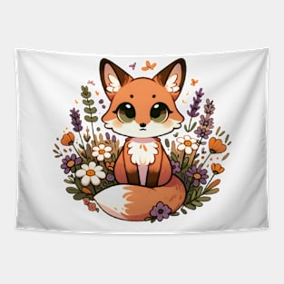 Enchanted Fox Amidst Wildflowers Tapestry