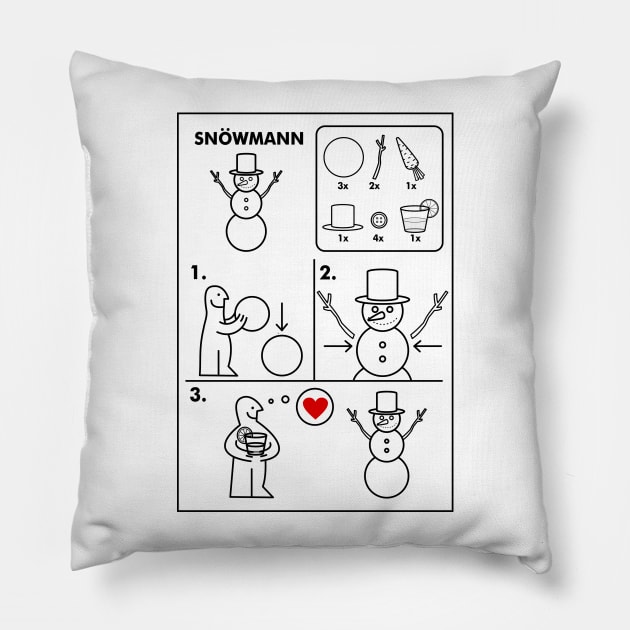 Snowman 2 Pillow by crazypangolin