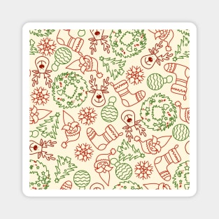 Christmas icons seamless pattern Magnet