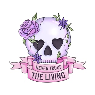 Never Trust The Living Pastel Goth Skull T-Shirt