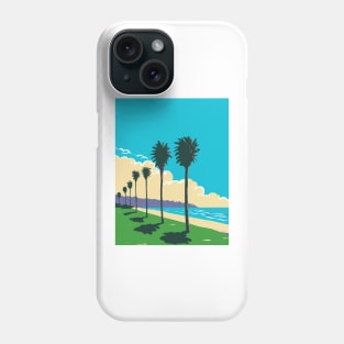 La Jolla Shores Beach in San Diego California WPA Poster Art Phone Case