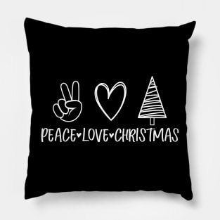 Peace love christmas with heart and christmas tree Pillow