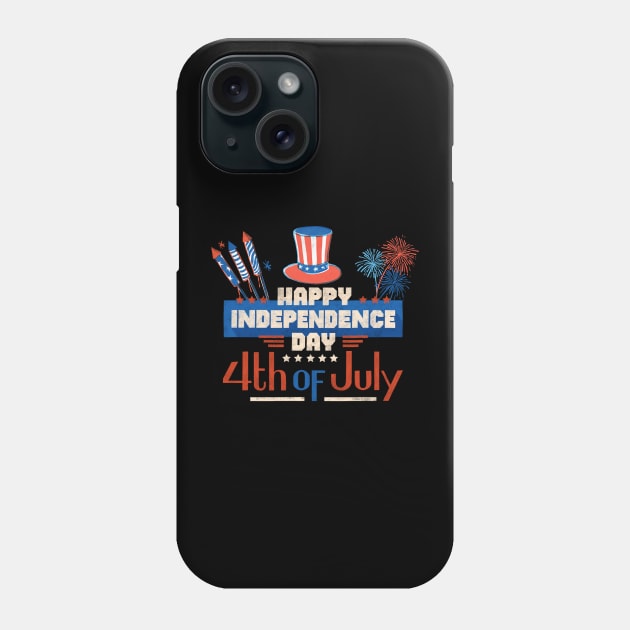 USA Bald Eagle 4th Of July Patriotic American Flag, fireworks, happy independence day God Bless America Phone Case by SweetMay