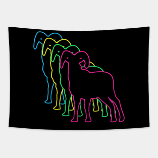 Goat 80s Neon Tapestry