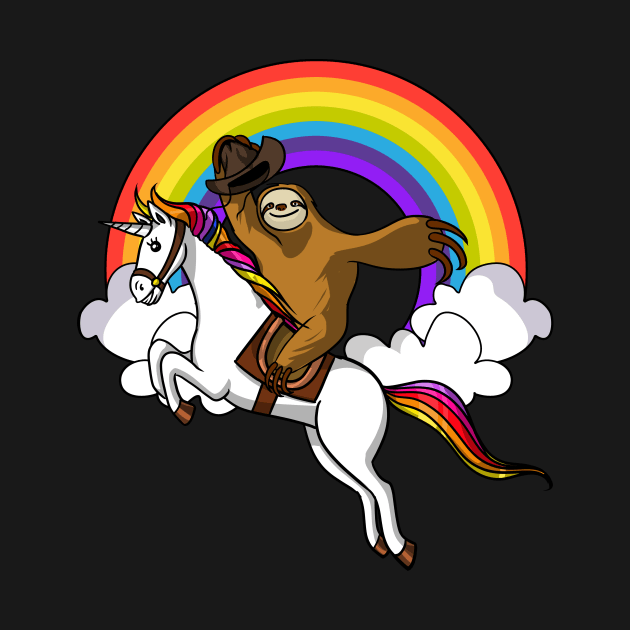 Sloth Riding Unicorn by underheaven