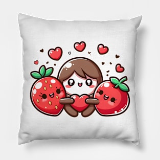 Valentine's Cartoon Delights T-Shirt Pillow