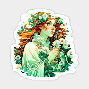 Art Nouveau Imbolc Celtic Spring Magnet
