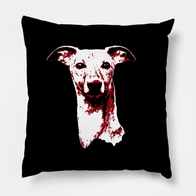 Red Whippet Pillow by childofthecorn