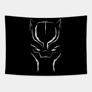 Black Panther Mask: White Tapestry