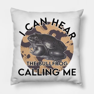 I can hear the bullfrog calling me music Pillow