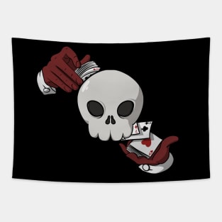 Poker skull Tapestry