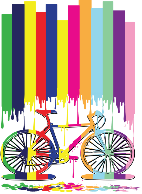 Rainbow bicycle Kids T-Shirt by CindyS