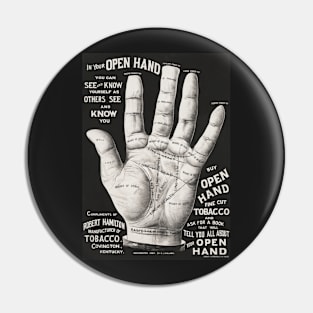 Open Hand Palm Reading Vintage Pin