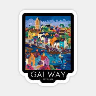 A Pop Art Travel Print of Galway - Ireland Magnet