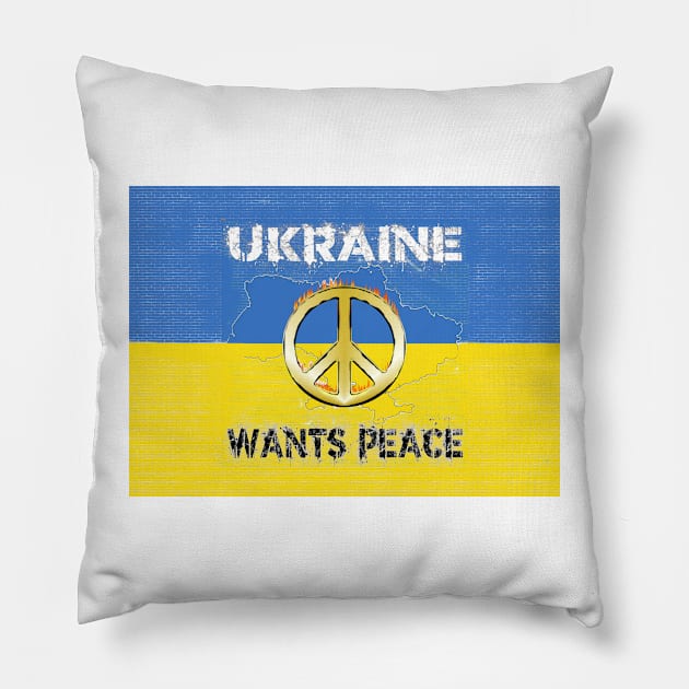 Ukraine Wants Peace Stop the War Pillow by PlanetMonkey