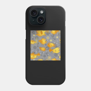 Angler fish - yellow on gray Phone Case