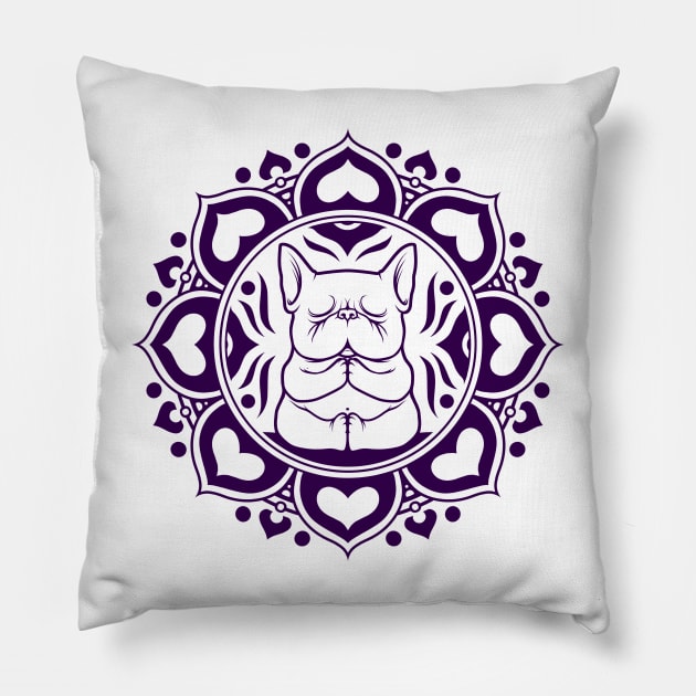 Meditating French Bulldog Pillow by HETCH666