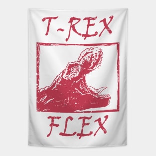 T-Rex Flex Dino Distressed Retro Red Tapestry