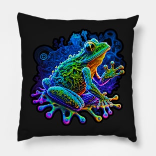 Psychedelic UV Frog Pillow