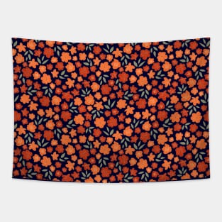 Ditsy floral dark blue Tapestry