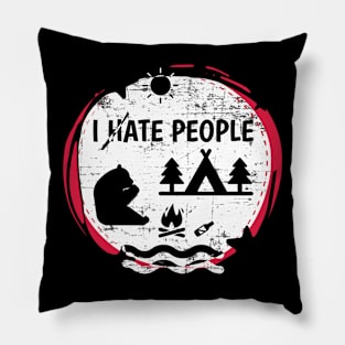 I Hate People Camping Shirts Pillow