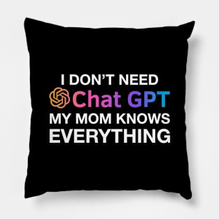 Mom Chat GPT Ai Mothers Day Design, Funny Computer Robotics System Information Gifts Pillow