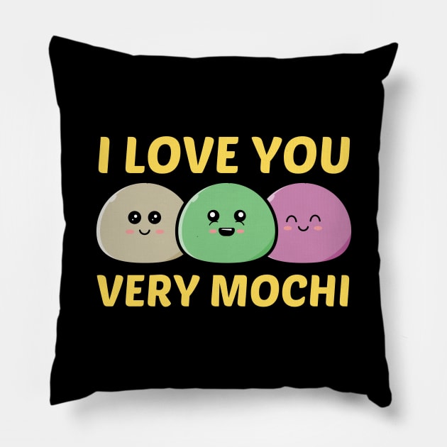 I Love You Very Mochi - Mochi Pun Pillow by Allthingspunny