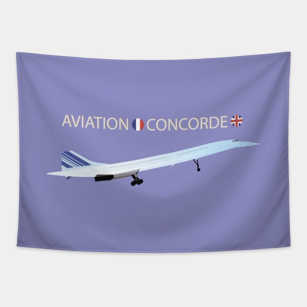 Concorde Turbojet-powered Supersonic Airliner Tapestry by NorseTech