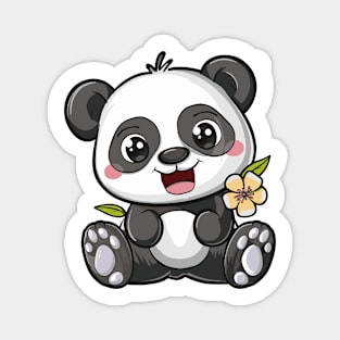 Exuberant Panda Buddy Sticker Magnet