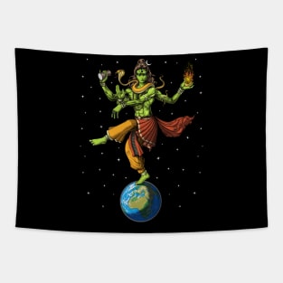 Alien Hindu God Shiva Tapestry