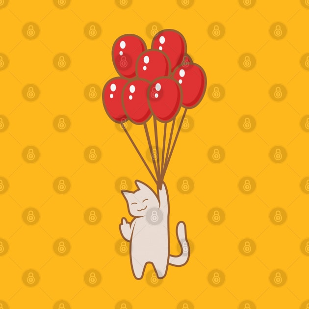 Cat Fly With Balloons by crissbahari