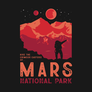 Mars National Park Funny Vintage Sci-Fi Martian Exploration Space T-Shirt