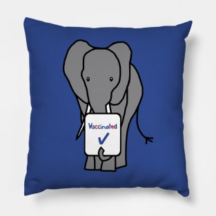 Grey Elephant with Vaccinated Sign Pillow