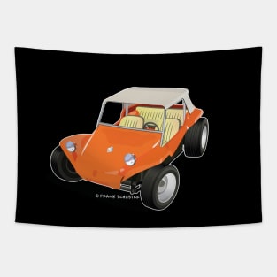 Orange Manx Dune Buggy Tapestry