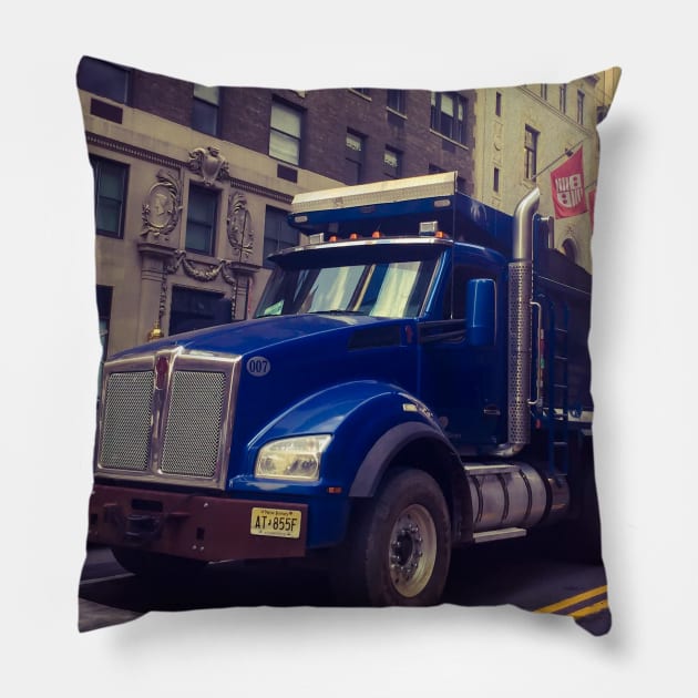 Truck Midtown City Street Manhattan NYC Pillow by eleonoraingrid