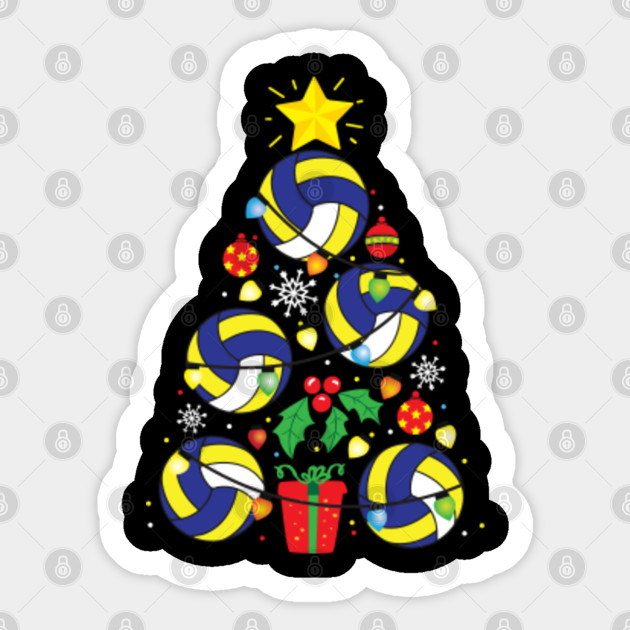 Volleyball Christmas Tree Gifts Volleyball Sticker Teepublic