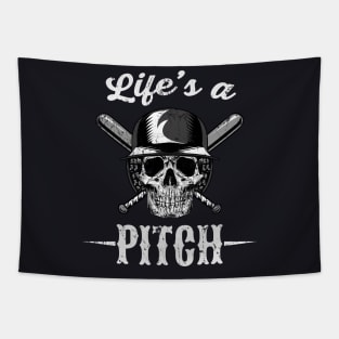 Life's a Pitch Baseball Pitcher Gift Tapestry