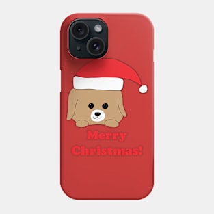 Merry Christmas! Dog in Santa Hat Phone Case