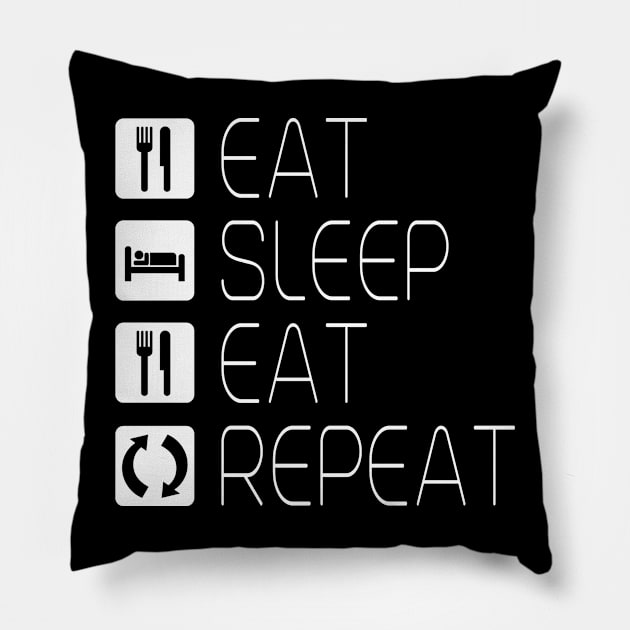 Eat Sleep Eat Repeat Pillow by Stoney09