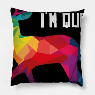 Oh Deer In Queer Gay LGBT stag funny gift Pillow