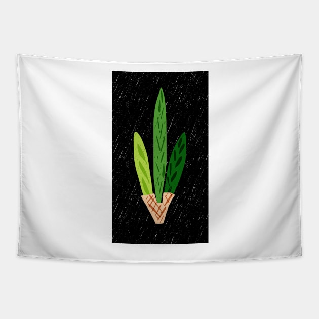 Lulav Black Print Tapestry by TillaCrowne